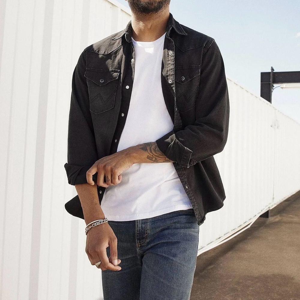 Wrangler Men's Black Shirt Jacket